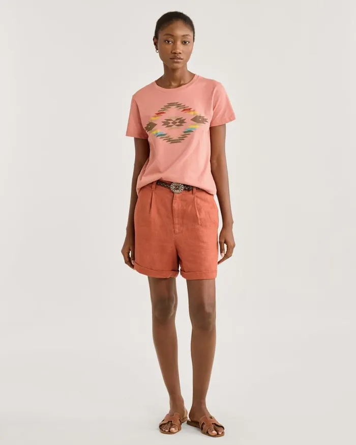 Women BIRCH BAY LINEN SHORTS Redwood Pendleton Pants and Shorts