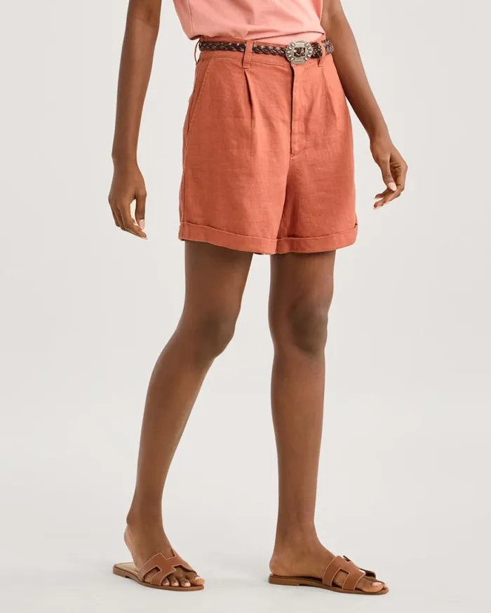Women BIRCH BAY LINEN SHORTS Redwood Pendleton Pants and Shorts