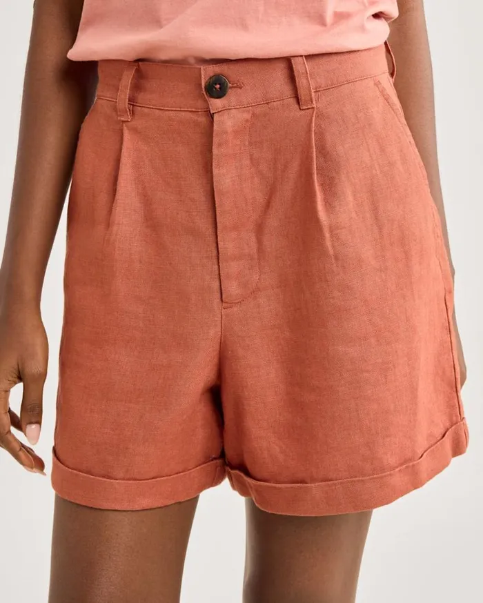 Women BIRCH BAY LINEN SHORTS Redwood Pendleton Pants and Shorts