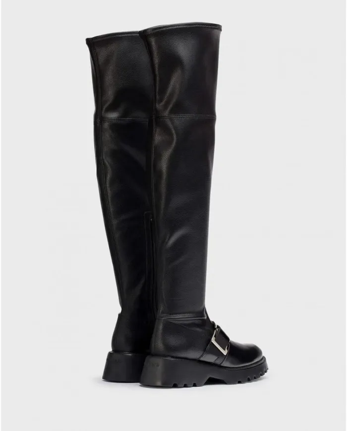 Women Black Lycra Boot Wonders Boots