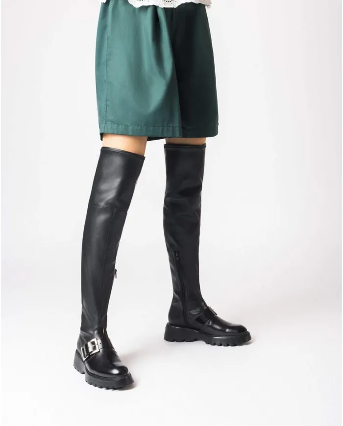 Women Black Lycra Boot Wonders Boots