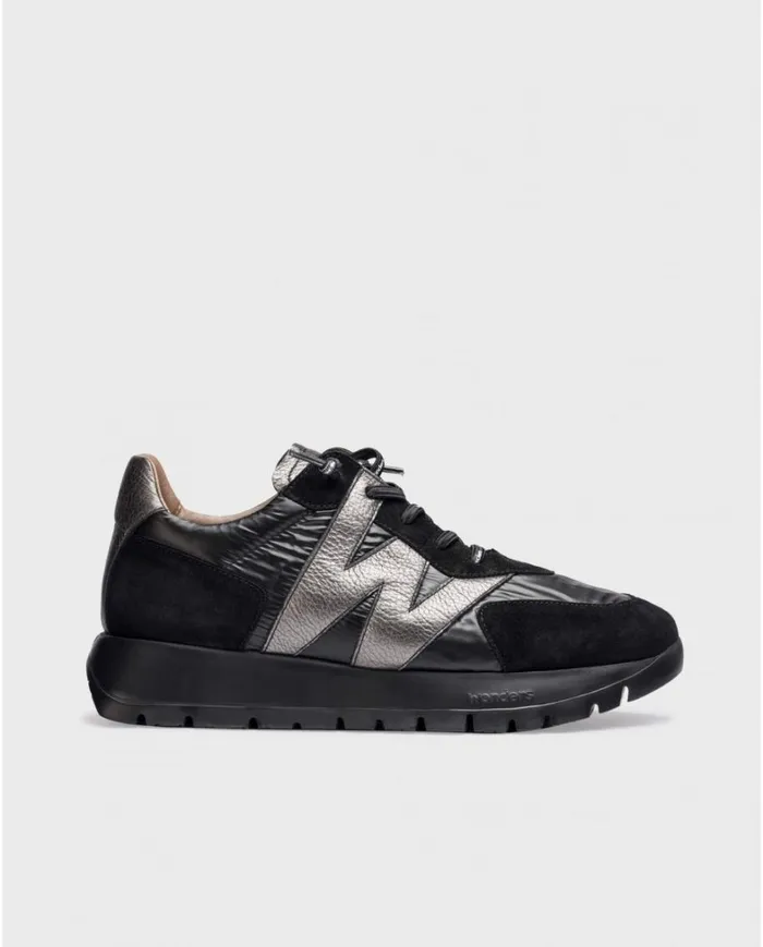 Women Black ODISEI Sneakers Wonders Flat Shoes