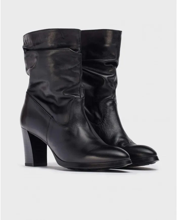Women Black WRINKLED Ankle Boot Wonders Ankle Boots Women Black WRINKLED Ankle Boot Wonders Ankle Boots