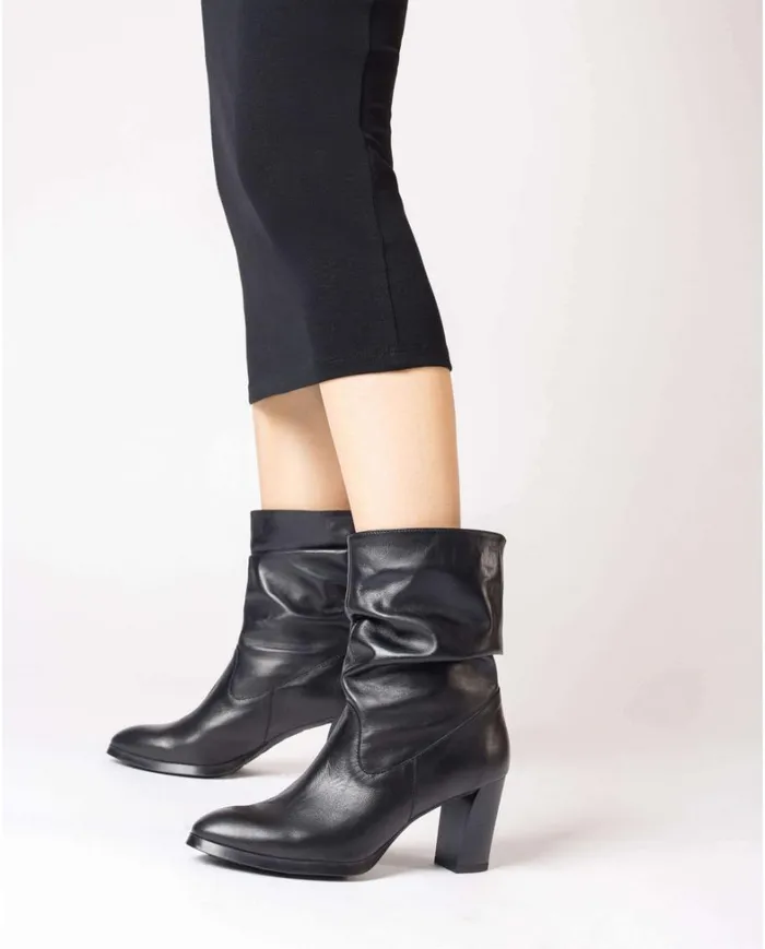 Women Black WRINKLED Ankle Boot Wonders Ankle Boots Women Black WRINKLED Ankle Boot Wonders Ankle Boots