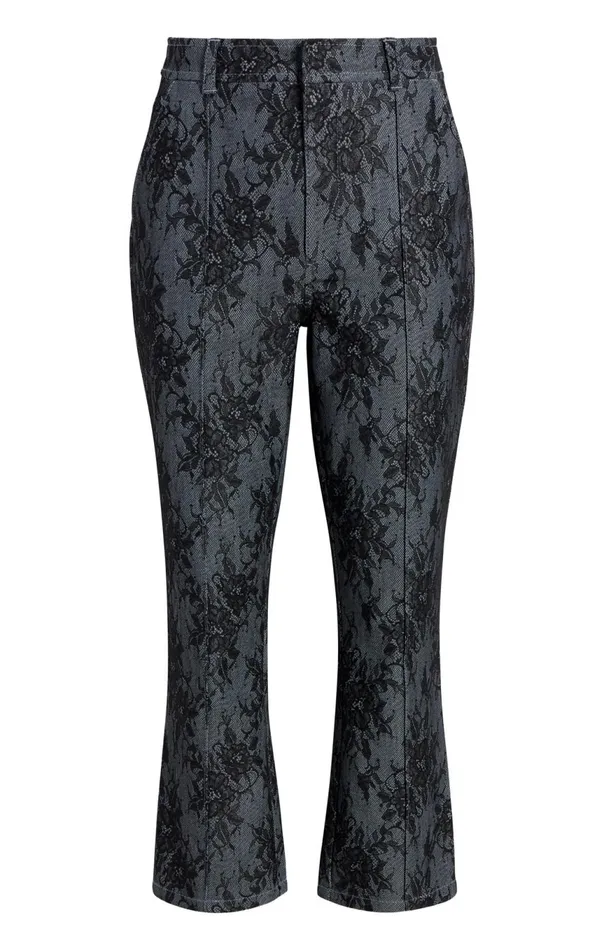 Women Bonded Lace Cropped Evelyn Pant Lightindigoblack Cinq Sept Pants