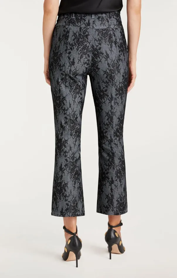 Women Bonded Lace Cropped Evelyn Pant Lightindigoblack Cinq Sept Pants