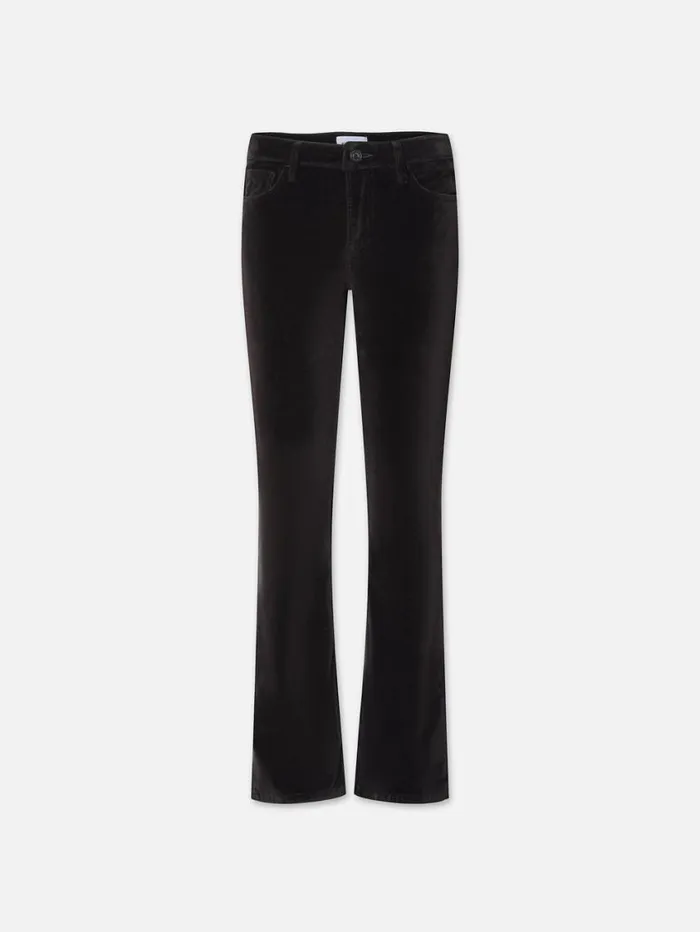 Women Bootcut FRAME Le Crop Mini Boot Velveteen 8212 Black