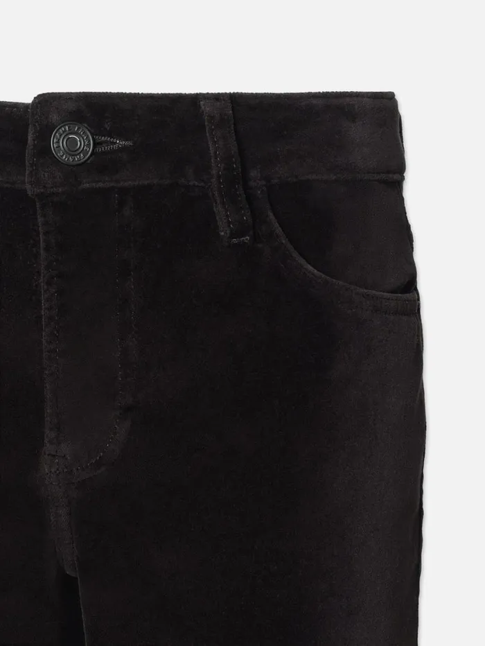 Women Bootcut FRAME Le Crop Mini Boot Velveteen 8212 Black