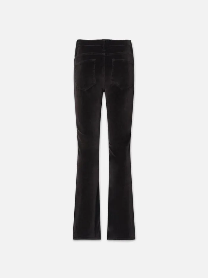 Women Bootcut FRAME Le Crop Mini Boot Velveteen 8212 Black