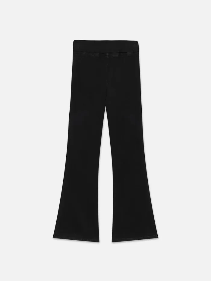 Women Bootcut FRAME The Jetset Crop Mini Boot 8212 Sheen Noir