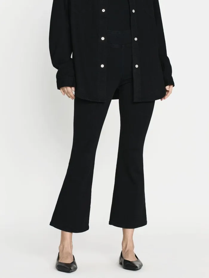 Women Bootcut FRAME The Jetset Crop Mini Boot 8212 Sheen Noir Women Bootcut FRAME The Jetset Crop Mini Boot 8212 Sheen Noir