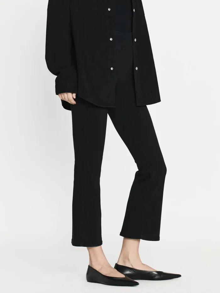 Women Bootcut FRAME The Jetset Crop Mini Boot 8212 Sheen Noir Women Bootcut FRAME The Jetset Crop Mini Boot 8212 Sheen Noir