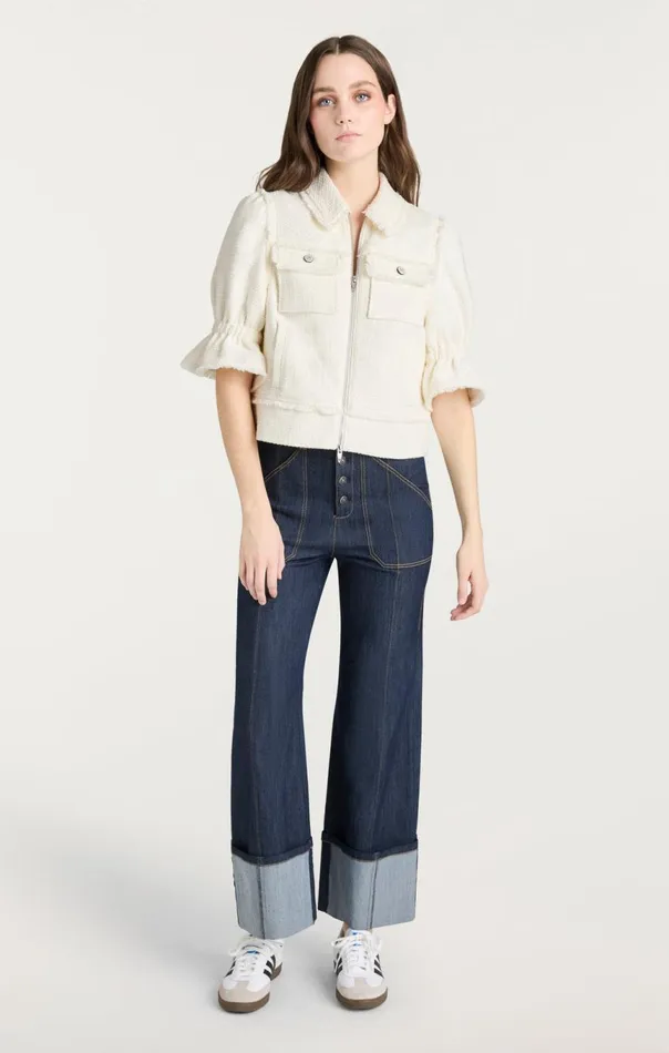 Women Boucle Holly Jacket Gardenia Cinq Sept Jackets