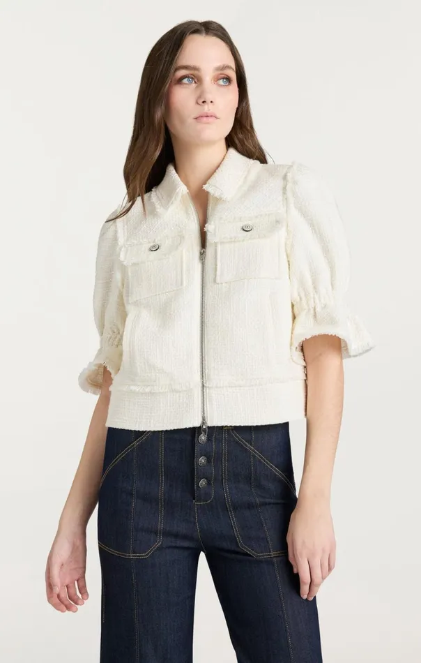 Women Boucle Holly Jacket Gardenia Cinq Sept Jackets