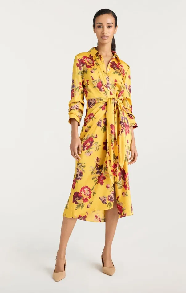 Women Brigitte Floral Jacey Dress Deepgoldmulti Cinq Sept Midi