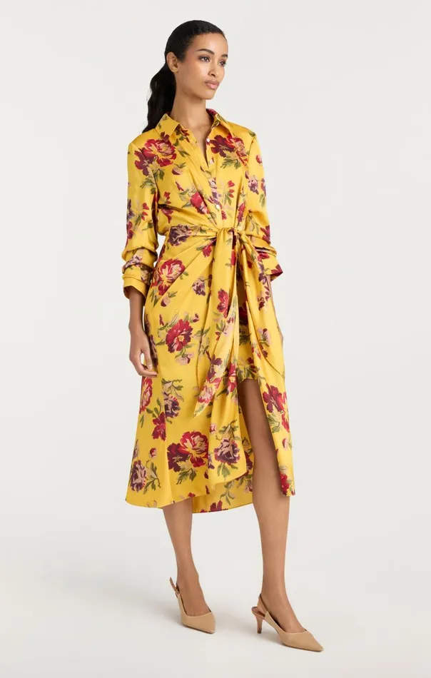 Women Brigitte Floral Jacey Dress Deepgoldmulti Cinq Sept Midi