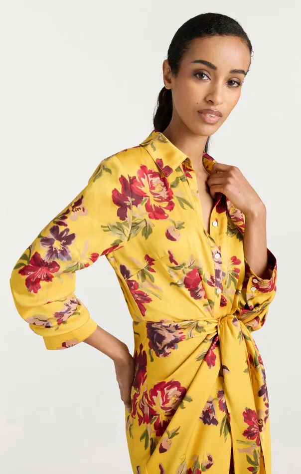 Women Brigitte Floral Jacey Dress Deepgoldmulti Cinq Sept Midi