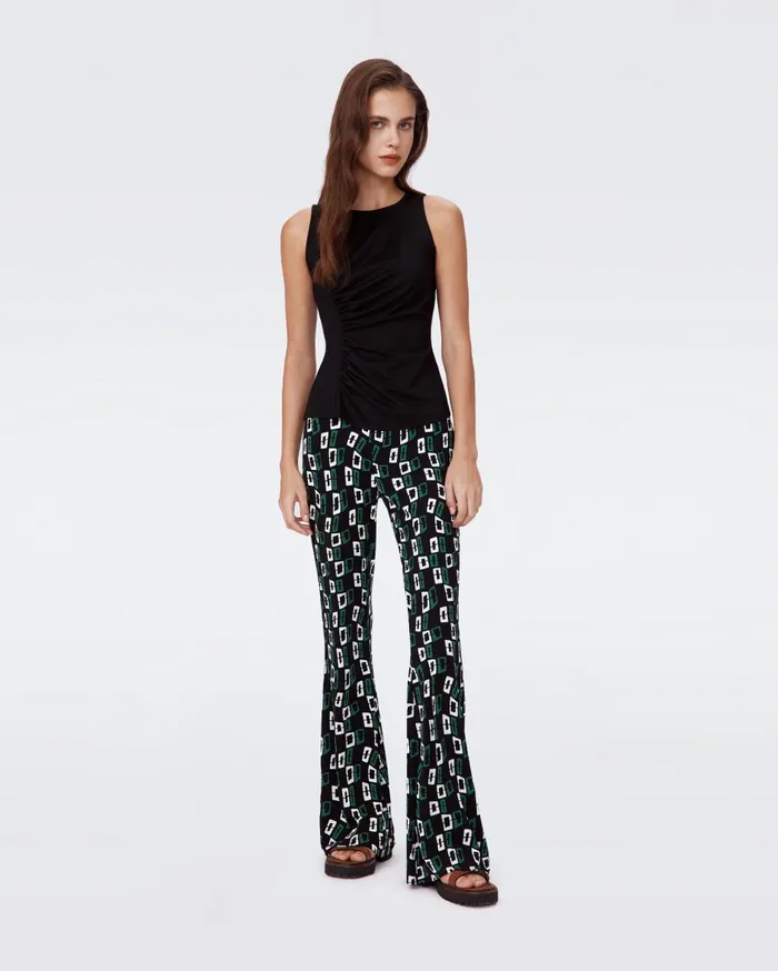 Women Brooklyn Pants Black Chain Spots DVF Pants and Shorts