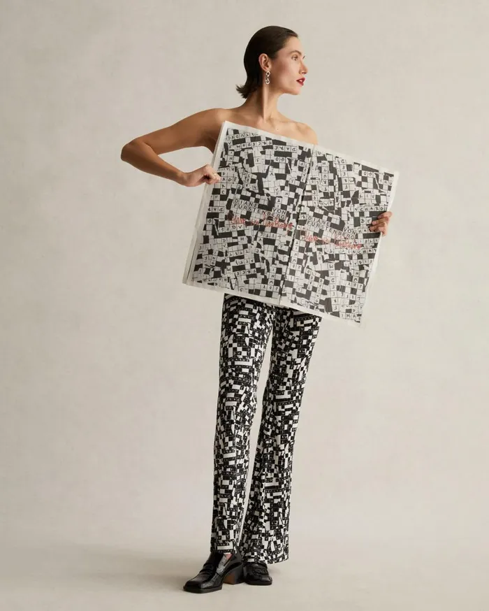 Women Brooklyn Pants Tiny Dvf 50th Crossword Black DVF Pants and Shorts