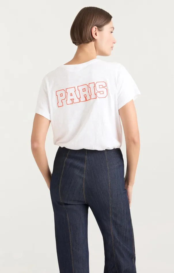 Women Chainstitch Paris New York Tee Whitedeeptangelo Cinq Sept Tees