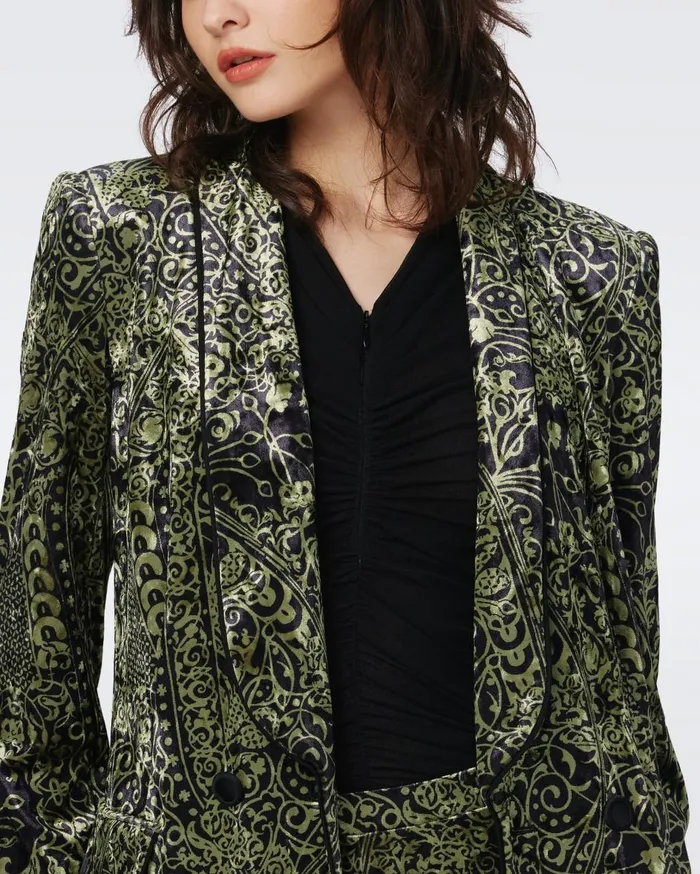 Women Chiana Velvet Jacket Laced Up DVF Jackets and Coats