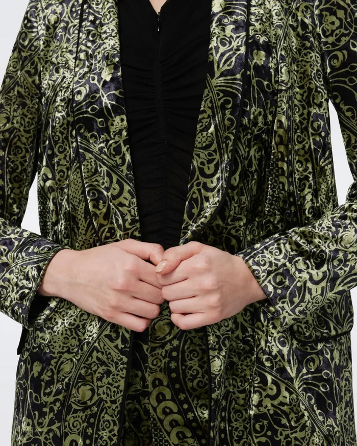 Women Chiana Velvet Jacket Laced Up DVF Jackets and Coats