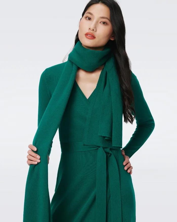 Women Cleo WoolCashmere Scarf Cilantro DVF Sweaters and Knits