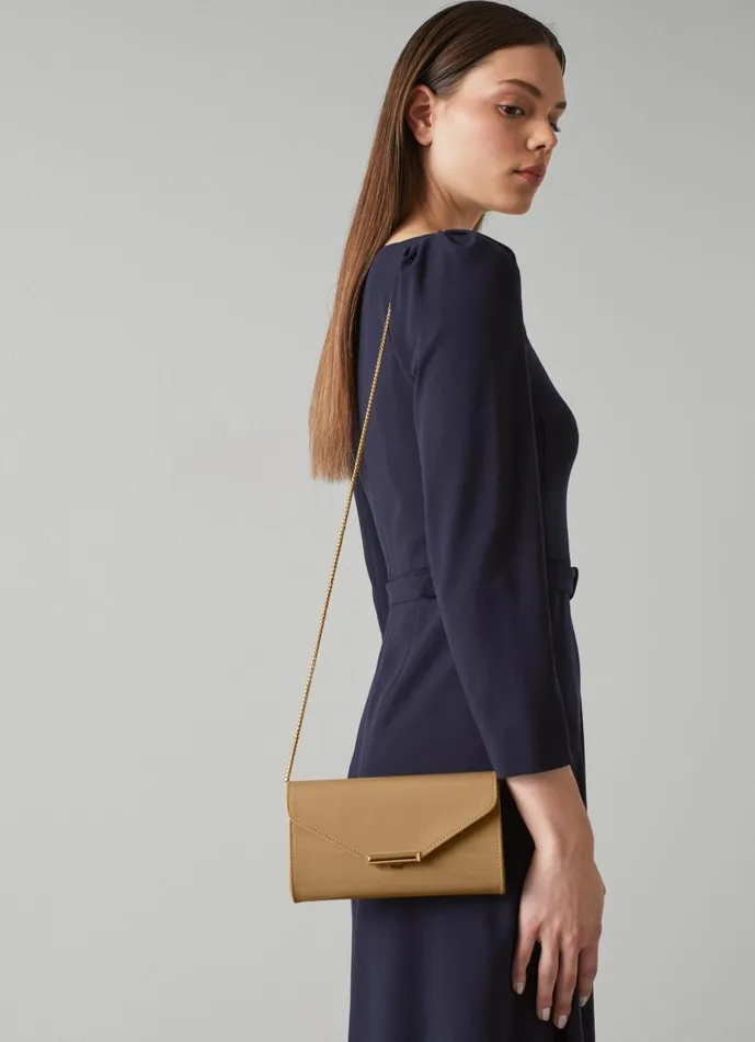 Women Clutch Bags LKBennett Lucy Beige Patent Leather Clutch Women Clutch Bags LKBennett Lucy Beige Patent Leather Clutch