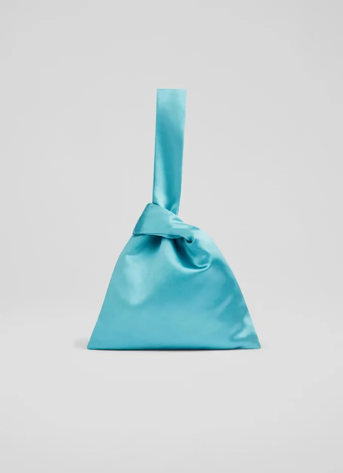 Women Clutch Bags LKBennett Taylor Blue Satin Handbag Women Clutch Bags LKBennett Taylor Blue Satin Handbag