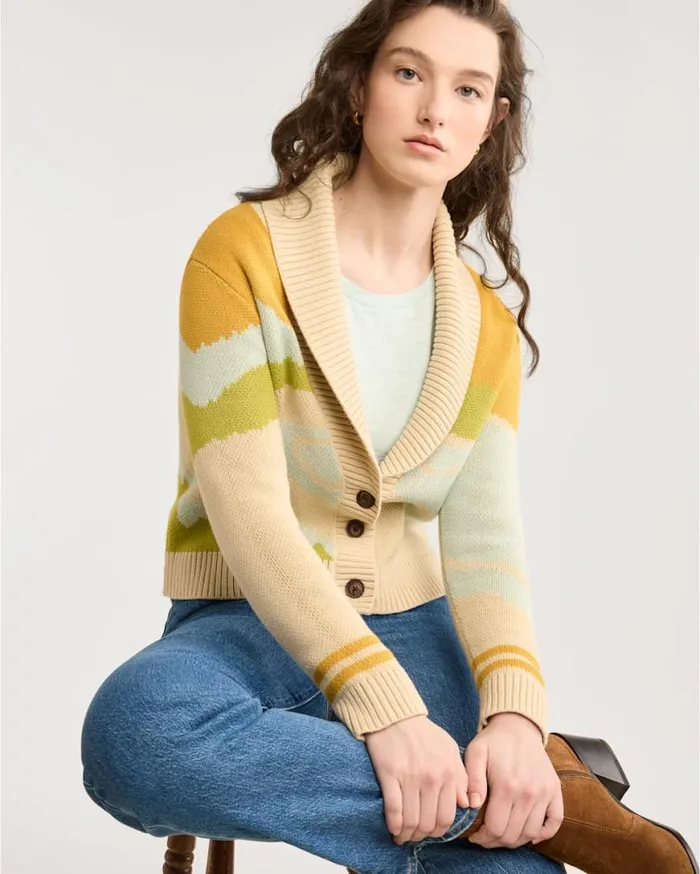 Women COASTLINE SCENIC CARDIGAN Woodash Multi Pendleton Sweaters