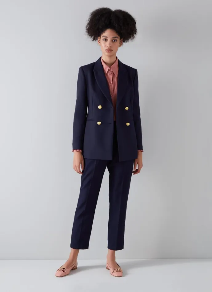 Women Coats and Jackets LKBennett Mariner Navy DoubleBreasted Sailor Blazer Navy