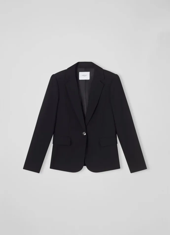 Women Coats and Jackets LKBennett Wiley Black Recycled Crepe Jacket Black