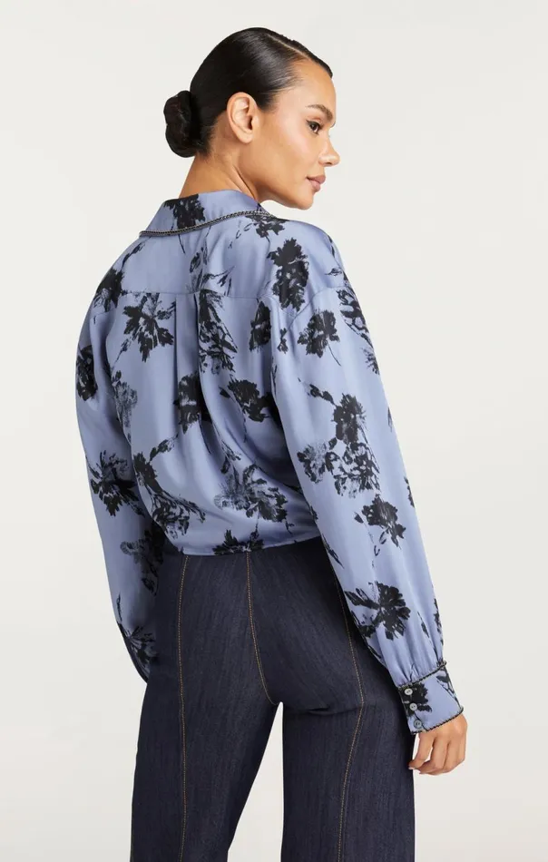 Women Cool Carnation Embellished Marianna Top Rusticbluemulti Cinq Sept Long Sleeve Tops