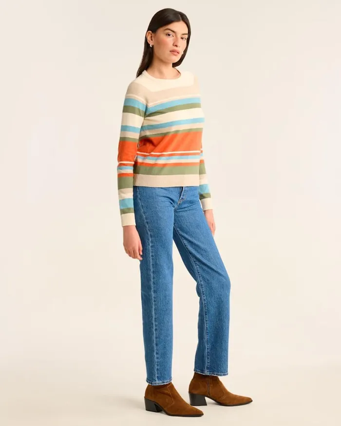 Women COTTONCASHMERE STRIPED SWEATER Ivory Multi Pendleton Sweaters