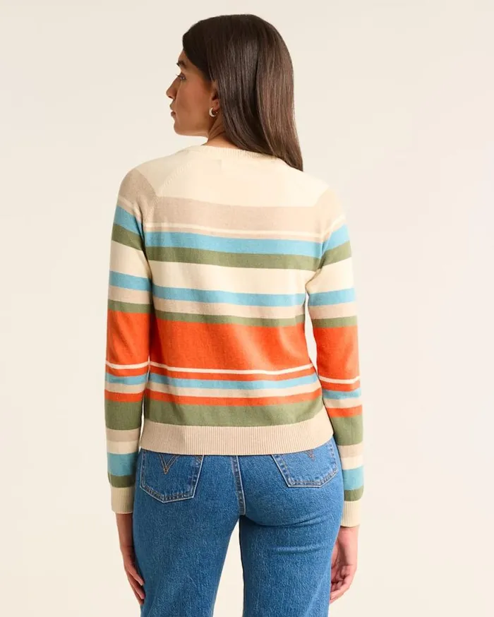 Women COTTONCASHMERE STRIPED SWEATER Ivory Multi Pendleton Sweaters