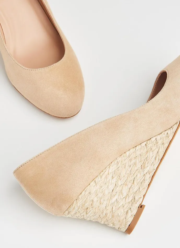 Women Court Shoes LKBennett Eevi Beige Suede Espadrille Wedges Beige Women Court Shoes LKBennett Eevi Beige Suede Espadrille Wedges Beige