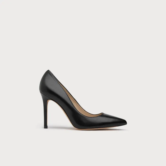 Women Court Shoes LKBennett Fern Black Naapa Leather Pointed Toe Courts Black