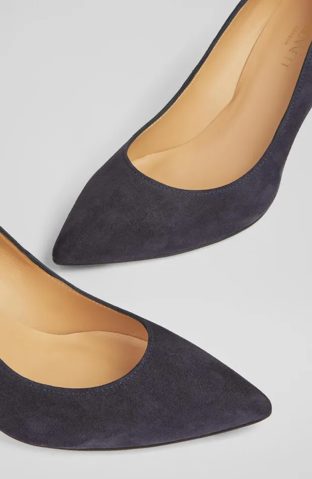 Women Court Shoes LKBennett Floret Navy Suede Pointed Toe Courts Navy Blue Women Court Shoes LKBennett Floret Navy Suede Pointed Toe Courts Navy Blue