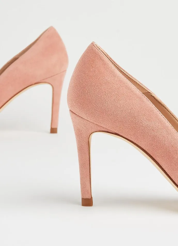 Women Court Shoes LKBennett Floret Pink Clay Suede Pointed Toe Courts Pink