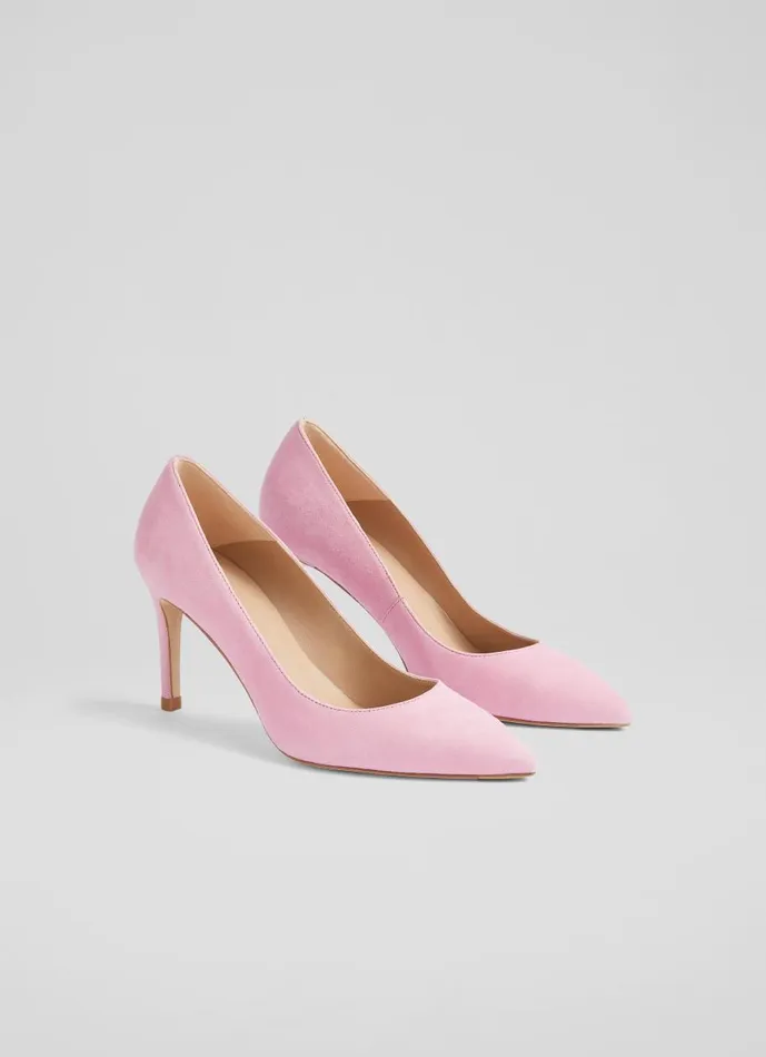 Women Court Shoes LKBennett Floret Pink Suede Pointed Toe Courts Pink Women Court Shoes LKBennett Floret Pink Suede Pointed Toe Courts Pink