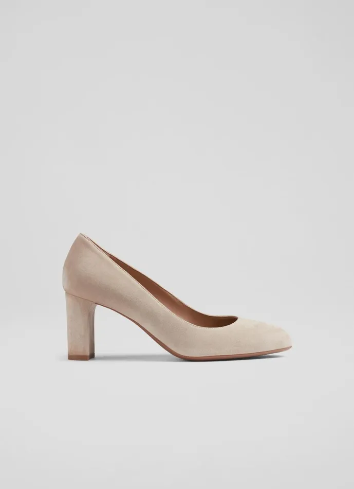 Women Court Shoes LKBennett Winola Beige Suede Round Toe Courts Trench
