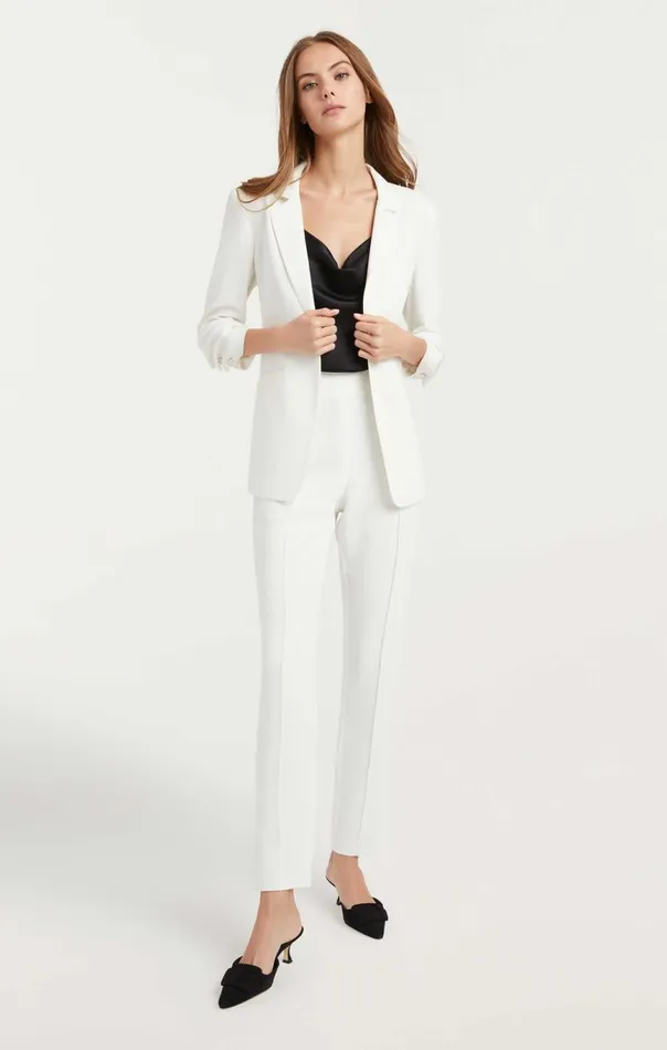 Women Crepe Khloe Blazer Ivory Cinq Sept Jackets