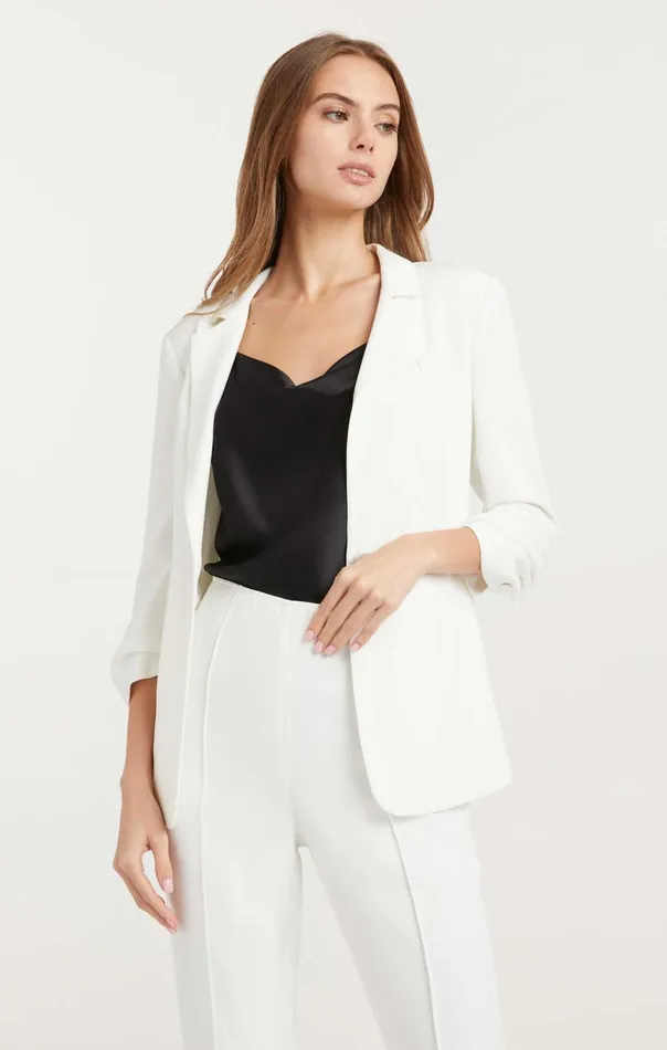 Women Crepe Khloe Blazer Ivory Cinq Sept Jackets