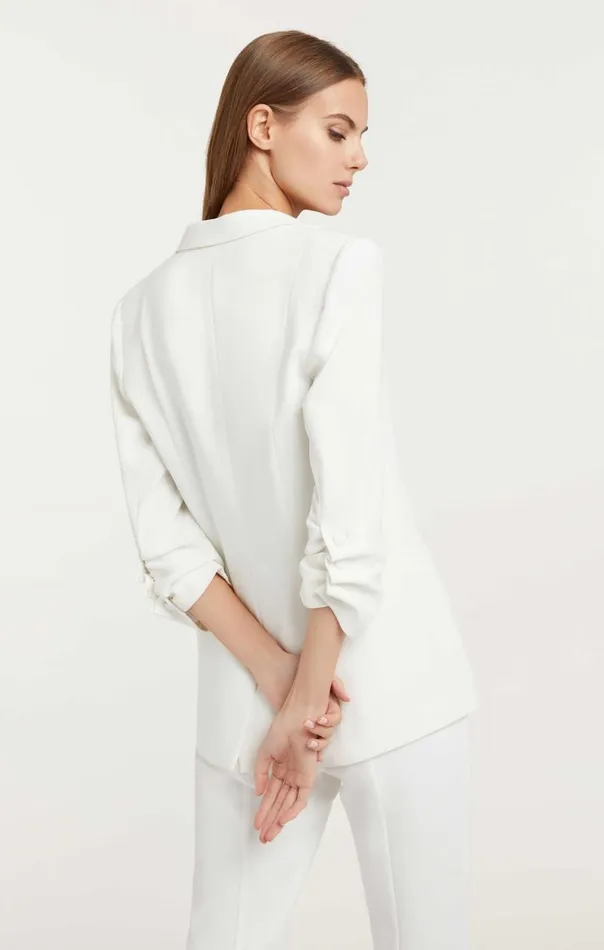 Women Crepe Khloe Blazer Ivory Cinq Sept Jackets