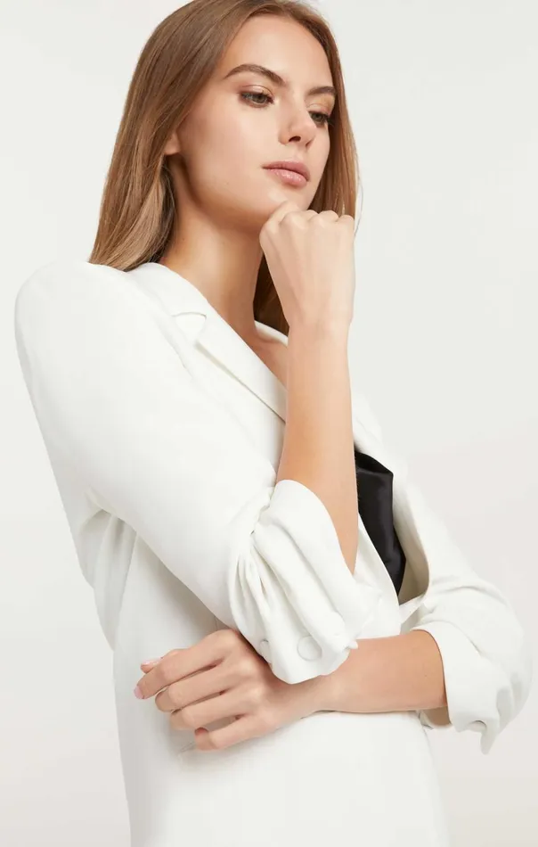 Women Crepe Khloe Blazer Ivory Cinq Sept Jackets