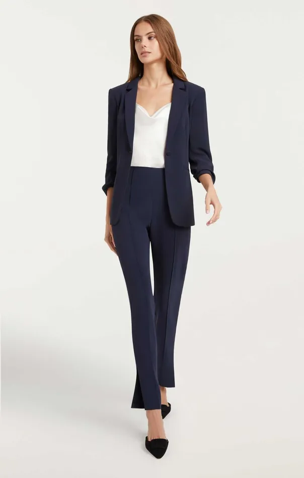 Women Crepe Khloe Blazer Navy Cinq Sept Jackets