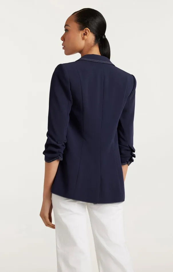Women Crepe Khloe Blazer Navyivory Cinq Sept Blazers