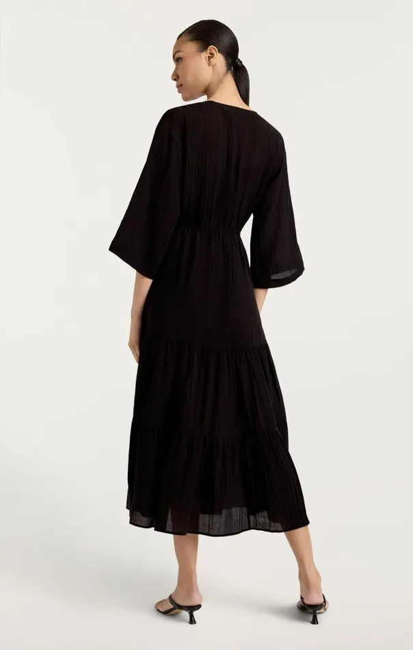 Women Crinkle Tencel Torey Dress Black Cinq Sept Coverups