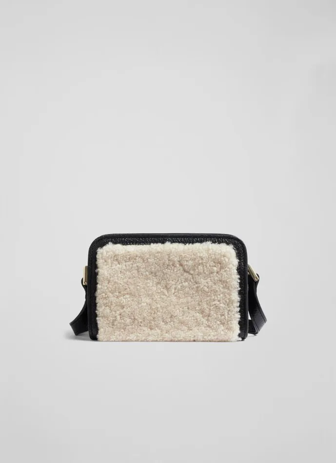 Women CrossBody Bags LKBennett Ginny Black Leather And Shearling Crossbody Bag Women CrossBody Bags LKBennett Ginny Black Leather And Shearling Crossbody Bag
