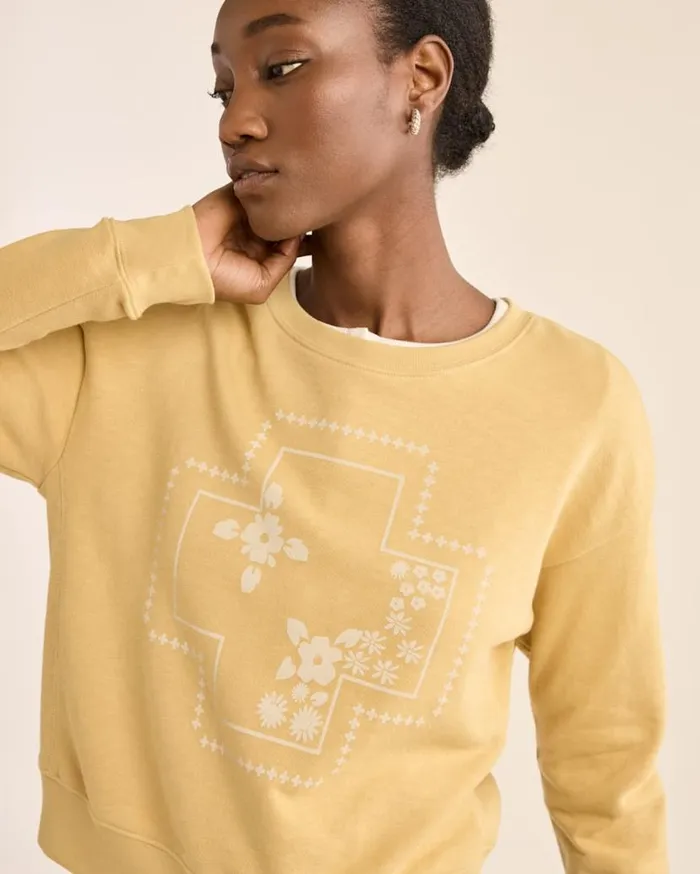 Women CROSS GRAPHIC FRENCH TERRY CREWNECK Rattan Pendleton Tees and Sweatshirts